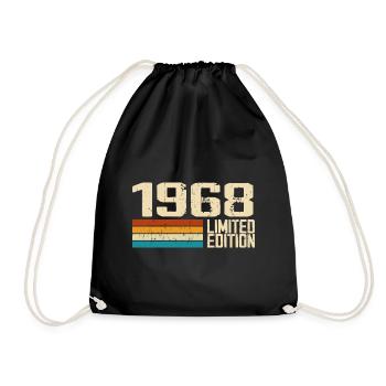 Né en 1968 - Vintage 1968 Anniversaire Rétro - Sac de sport léger - noir - Devant