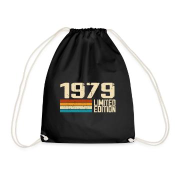 Né en 1979 - Vintage 1979 Anniversaire Rétro - Sac de sport léger - noir - Devant