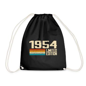 Born in 1954 - Vintage 1954 Retro Birthday - Drawstring Bag - black - Front