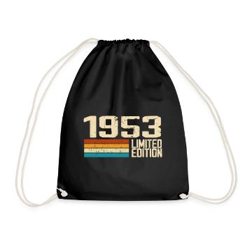 Jahrgang 1953 - Vintage 1953 Retro Anniversary - Turnbeutel - Schwarz - Vorne