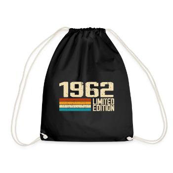 Né en 1962 - Vintage 1962 Anniversaire Rétro - Sac de sport léger - noir - Devant