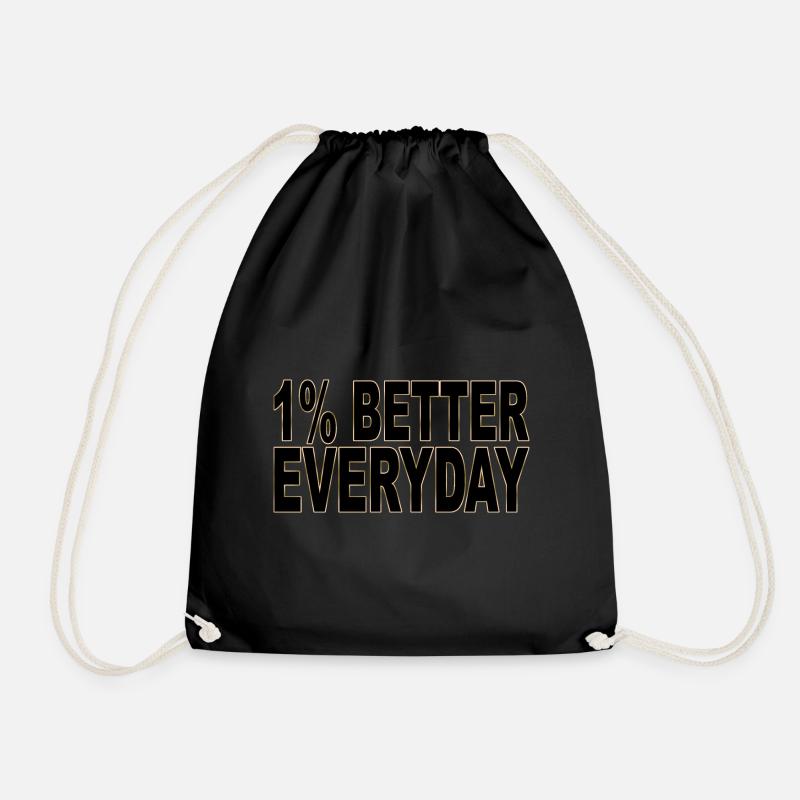 1% better every day - Turnbeutel - Schwarz
