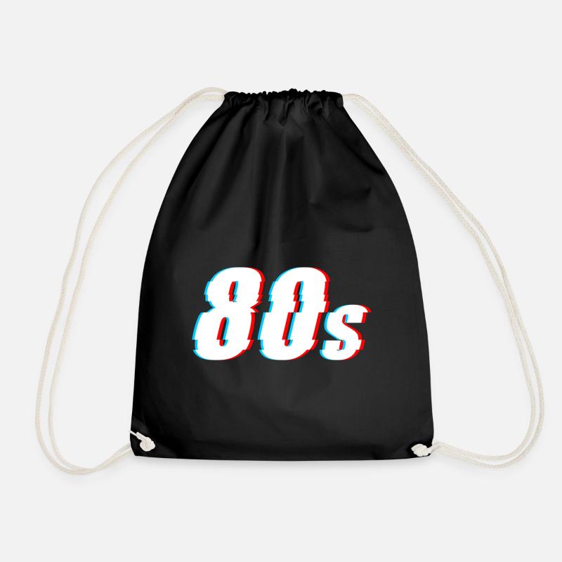 '80s 80s Glitch - Drawstring Bag - black