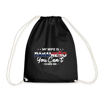 My wife is Panameno Panama Souvenir - Drawstring Bag - black - Front