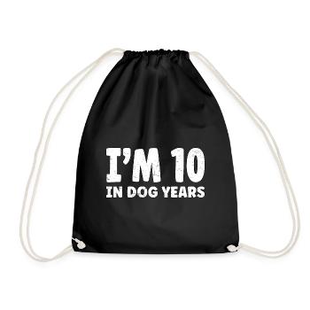 J’ai 10 ans en années de chien - Sac de sport léger - noir - Devant