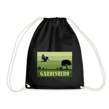 Retro/Vintage Female Garden Hero - Drawstring Bag - black - Front