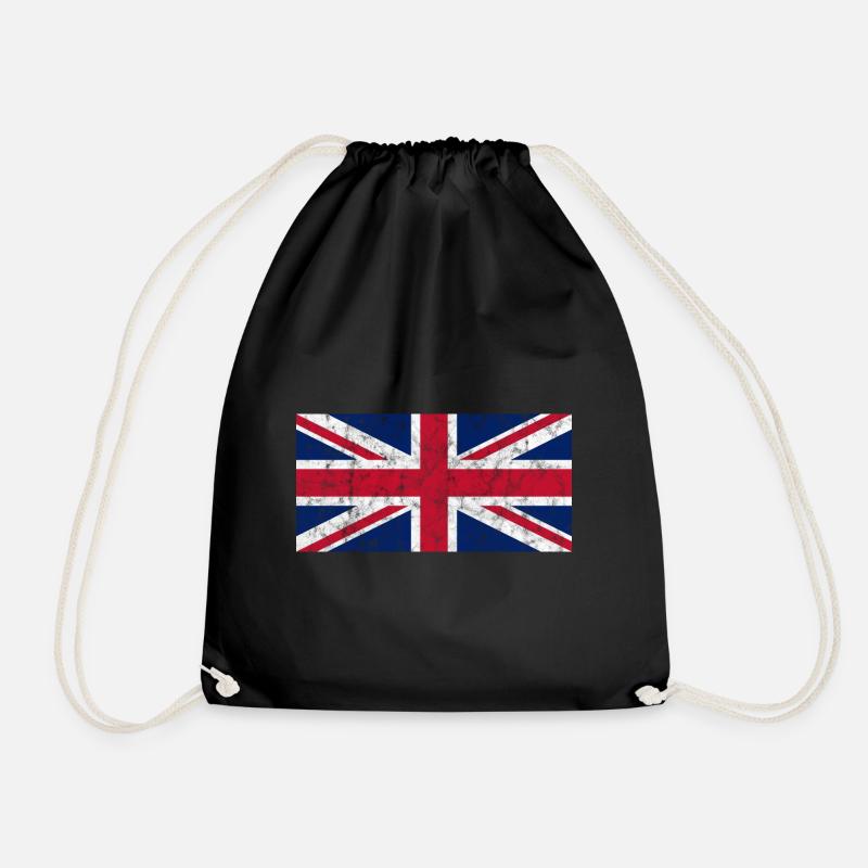 England flag vintage retro - Drawstring Bag - black
