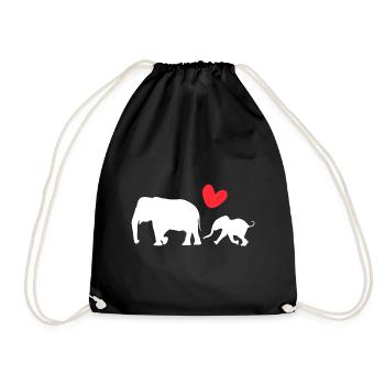 Elephant Mom Mignonne Famille Fête des Mères - Sac de sport léger - noir - Devant