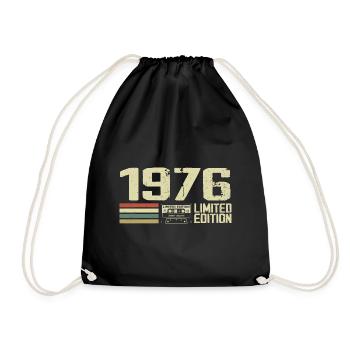 Né en 1976 - Vintage 1976 - 48e Anniversaire Rétro - Sac de sport léger - noir - Devant