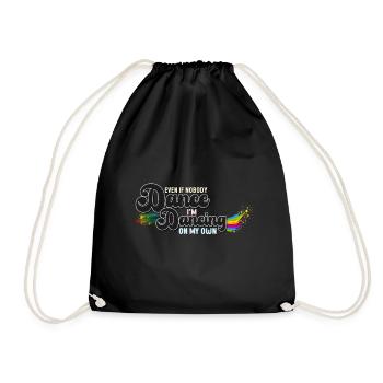 At Dancing on my own with rainbow design - Drawstring Bag - black - Front