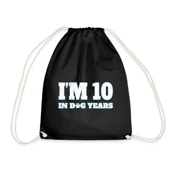 J’ai 10 ans en années de chien - Sac de sport léger - noir - Devant