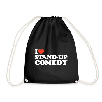 I love Stand-Up Comedy Herz Shirt - Turnbeutel - Schwarz - Vorne