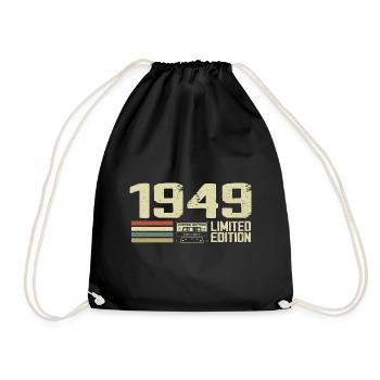 Né en 1949 - Vintage 1949 - 75e Anniversaire Rétro - Sac de sport léger - noir - Devant
