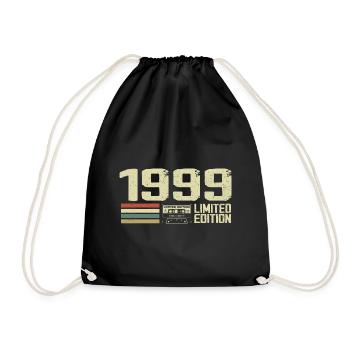 Né en 1999 - Vintage 1999 - 25e Anniversaire Rétro - Sac de sport léger - noir - Devant