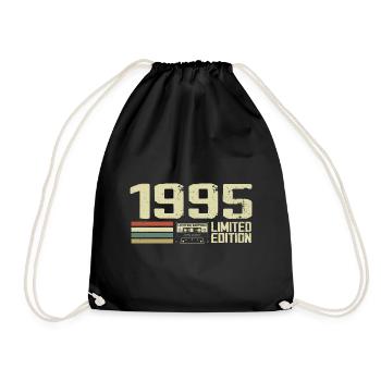 Né en 1995 - Vintage 1995 - 29e Anniversaire Rétro - Sac de sport léger - noir - Devant
