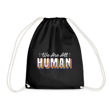 We are all Human / CSD, LGBTQ gay pride, Parade - Drawstring Bag - black - Front