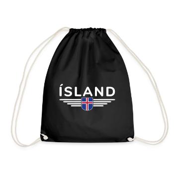 J’aime l’Islande Design T-Shirt Tenue - Sac de sport léger - noir - Devant