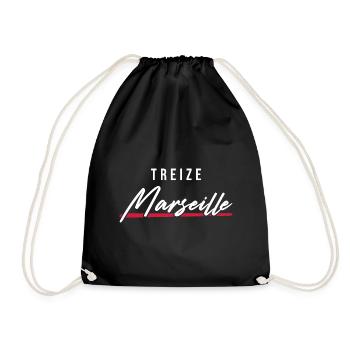 Marseille 13 Frankreich Kennzeichen - Turnbeutel - Schwarz - Vorne