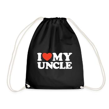 I love my uncle heart shirt - Drawstring Bag - black - Front