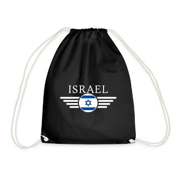 I Love Israel Elegance Style Design T-Shirt - Drawstring Bag - black - Front