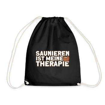 Saunagänger Saunieren Sauna - Turnbeutel - Schwarz - Vorne