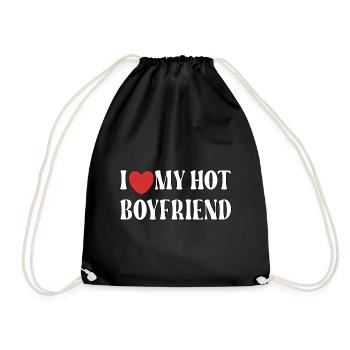 J’aime mon petit ami chaud - Sac de sport léger - noir - Devant