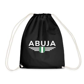 Abuja Design – Proud of Nigeria's capital - Drawstring Bag - black - Front