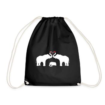 Protecteurs Elephant Parents Mama Papa Elephants - Sac de sport léger - noir - Devant