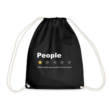 People - what a nightmare low star rating humor - Turnbeutel - Schwarz - Vorne