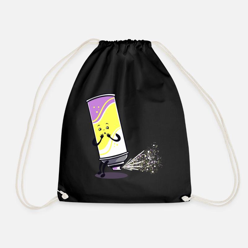 Spray Can Fart Fart Embarrassing Sprayer Gift - Drawstring Bag - black