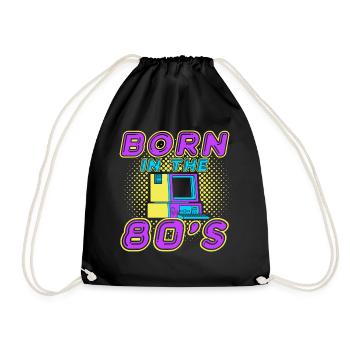 Born in the 80s 80s retro 1980 - Drawstring Bag - black - Front