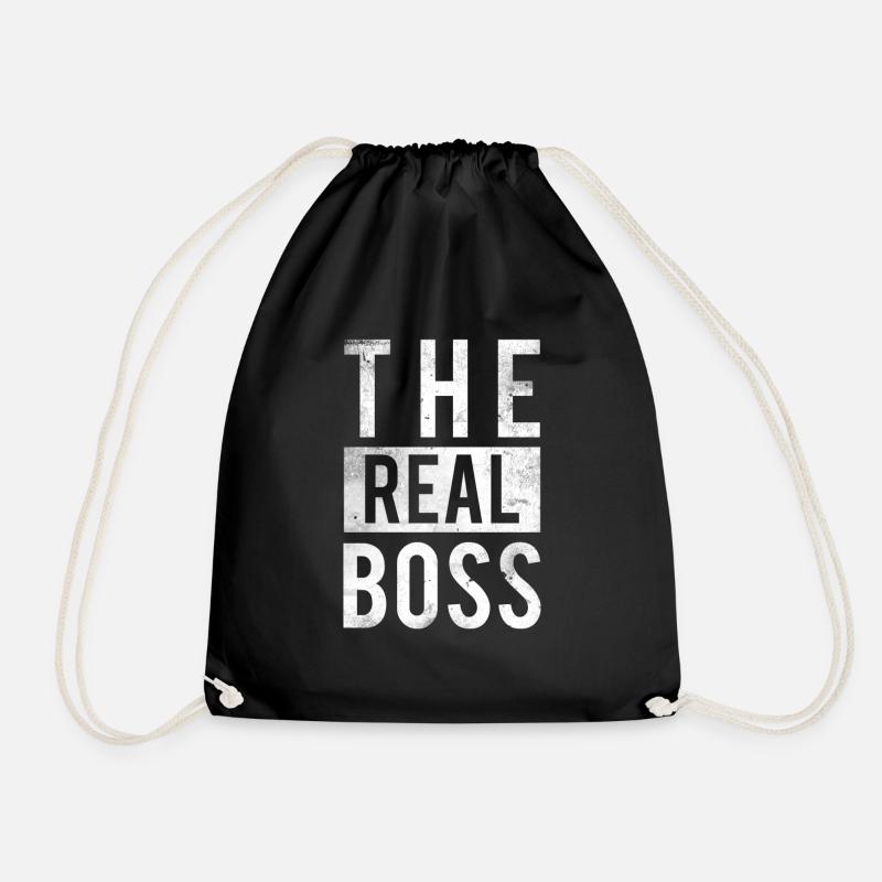 The Real Boss Shirt Geschenk Beziehung Partnerlook - Turnbeutel - Schwarz
