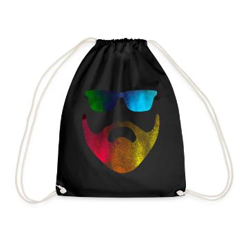 Hipster colorful - Drawstring Bag - black - Front