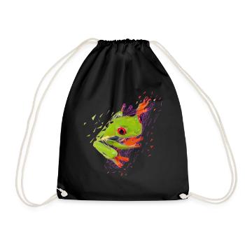 Grenouille Poly faible illustration graphique cadeau - Sac de sport léger - noir - Devant