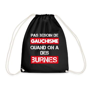 cadeau marrant homme burné burne gauchisme facho - Sac de sport léger - noir - Devant