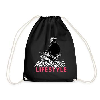 Motorcycle Lifestyle / Motorcycle / Motorcycles biker - Drawstring Bag - black - Front
