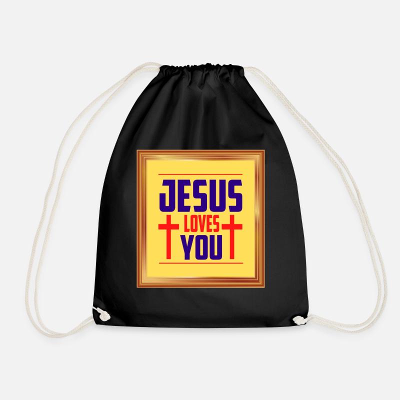Jésus vous aime - Sac de sport léger - noir