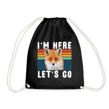 Fox - Drawstring Bag - black - Front
