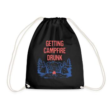 Getting Campfire Drunk Camping Party Camper - Drawstring Bag - black - Front