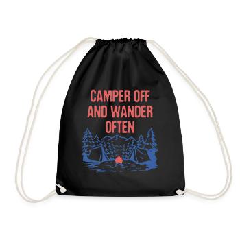 Camper Off and Wander Often Camping Traveler Camp - Drawstring Bag - black - Front