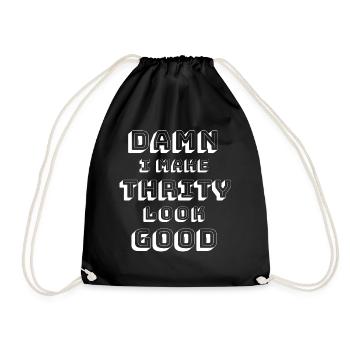 30th birthday - Drawstring Bag - black - Front