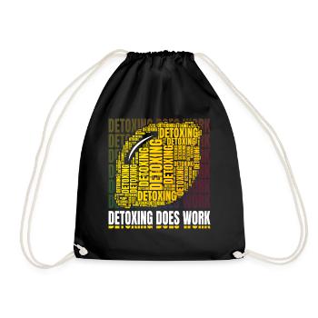 Abstract Lemon Of Cheerful Detoxing Quote - Drawstring Bag - black - Front
