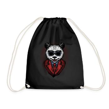 Halloween Gift Panda Skeleton Panda Bear Horror - Drawstring Bag - black - Front