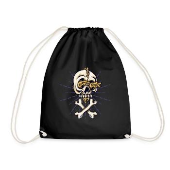 Halloween Costume Spider Monster Spooky Skull - Drawstring Bag - black - Front