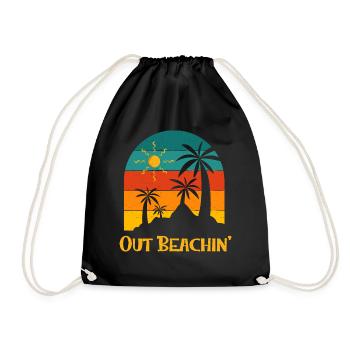 Out Beachin' Beach Été Océan Tropical Famille - Sac de sport léger - noir - Devant