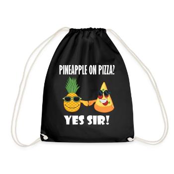 Pineapple and Pizza Buddy Ironisches Sprichwort - Turnbeutel - Schwarz - Vorne