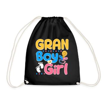 Pink or Blue Gran Loves You Best Grandma Ever - Turnbeutel - Schwarz - Vorne