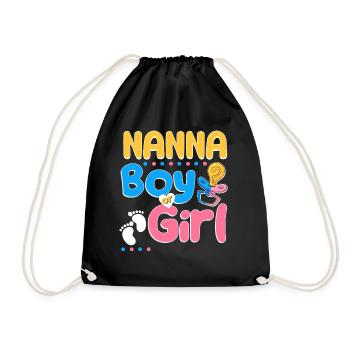 Pink or Blue Nana Loves You Best Grandma Ever - Turnbeutel - Schwarz - Vorne