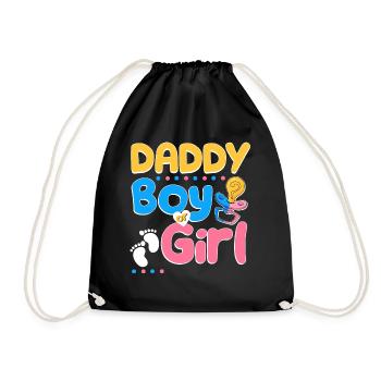 Pink or Blue Daddy Loves You Best Dad Ever - Drawstring Bag - black - Front