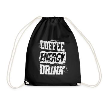 Coffee lover grunge design - Drawstring Bag - black - Front